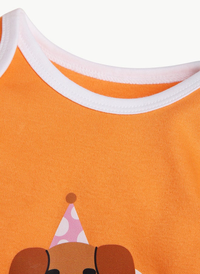 BONTOTS Infant Girls Peek-a-Pup Printed Organic Cotton Bodysuit - Image 4